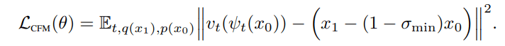 Final Conditioned Flow Matching Objective or Loss Function