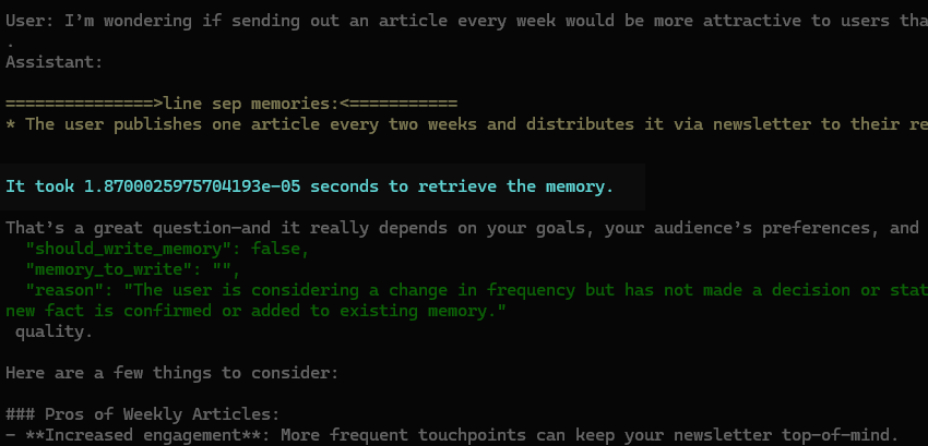 The memory retrieval step basically doesn’t take any time at all, so how did I pull that off?