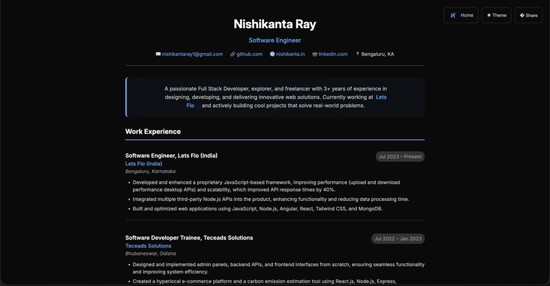 Resume Section