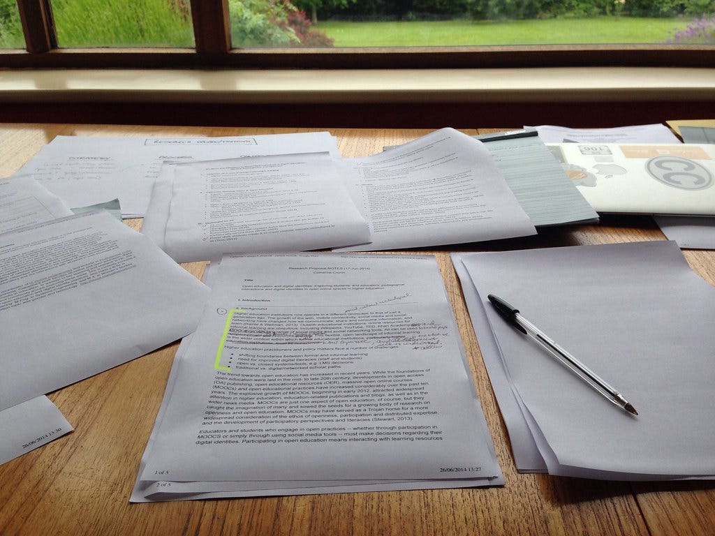 resorting to paper... #research# #proposal by catherinecronin is licensed under CC BY-SA 2.0. To view a copy of this license, visit https://creativecommons.org/licenses/by-sa/2.0/?ref=openverse.
