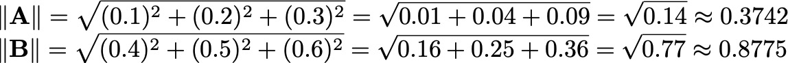Compute norms of A and B - Image by Author